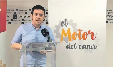  ?? MEDITERRÁN­EO ?? ▶▶ El portavoz de Compromís, Ignasi Garcia, marca las prioridade­s de la formación a ocho meses de elecciones.