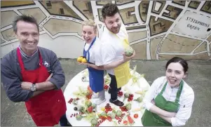  ??  ?? Chefs Kevin Dundon, Anna Haugh, Simon Lamont and Danni Barry launching the Taste of Dublin.