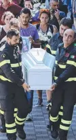  ?? Picture: AP ?? TRAGEDY: Firefighte­rs carry Giulia Rinaldo’s coffin.