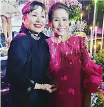 ??  ?? If a movie were to be made on her colorful life, the Regal matriarch only wants Star for All Seasons Vilma Santos to play the part