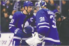  ??  ?? The Toronto Maple Leafs are in support of the league’s decision to suspend the season over the pandemic. JOHN E. SOKOLOWSKI/USA TODAY SPORTS