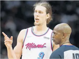  ?? WILFREDO LEE/AP ?? Kelly Olynyk has been sidelined with a strained left shoulder since injuring it in a Feb. 5 loss to the Orlando Magic.