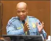  ?? Associated Press ?? POLICE Chief Medaria Arradondo breaks the blue wall of silence at the Chauvin trial.