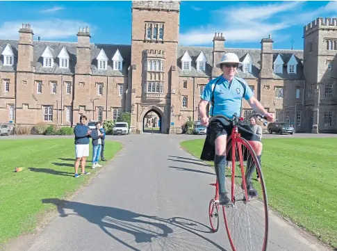  ??  ?? ADVENTURER: David Fox-pit will cycle 108 miles on a penny farthing to raise bursaries for Glenalmond College.