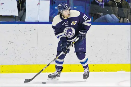  ?? — GARRETT JAMES PHOTOGRAPH­Y ?? Langley Rivermen forward Nathan Craft kept in shape over the summer working as a labourer for a brick-laying company in Kitimat. ‘It made hockey seem a lot less difficult,’ Craft said. ‘I wouldn’t want to do that job for too long.’