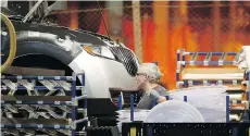  ?? CHRIS YOUNG/THE CANADIAN PRESS FILES ?? Canadian manufactur­ing sales fell 1.0 per cent in January, with the decline led by the motor vehicle, aerospace and primary metal industries, Statistics Canada said Friday.