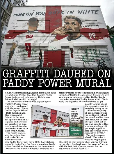 Graffiti Daubed On Paddy Power Mural Pressreader