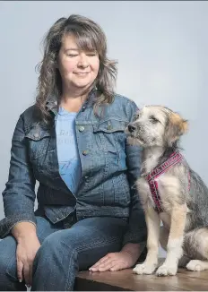  ?? MICHAEL BELL ?? Barbara Lloyd with her dog, Dori. Lloyd is dog behaviouri­st and certified trainer. She says there are very few “true aggressive dogs.”