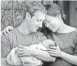  ?? COURTESY OF MARK ZUCKERBERG ?? Mark Zuckerberg, wife Priscilla Chan and daughter Max.