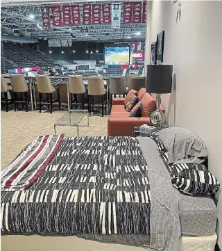  ?? THE CANADIAN PRESS ?? The Red Deer Rebels modified suites at their home arena to house the players during the shortened 24-game regular season set to begin on Friday.