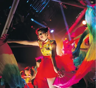  ?? FRANCISCO SECO, THE ASSOCIATED PRESS ?? Dancers perform during celebratio­ns for the Lunar New Year in Madrid, Spain, on Friday.