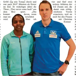  ??  ?? Brenda Kebeya gewann zum ersten Mal den Gersthofer Silvesterl­auf, Tobias Gröbl gelang nach zwei Jahren Pause ein Comeback mit dem insgesamt siebten Erfolg.