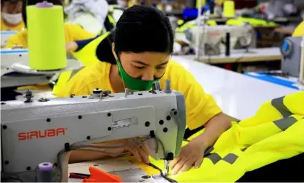  ?? VNA/VNS Photo ?? Textile production at a garment company in HCM City. Exports of textile and footwear experience­d the sharpest decreases in overseas shipments.