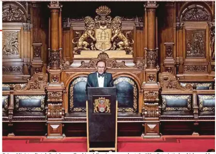  ?? PIC TAKEN FROM DATUK SERI ANWAR IBRAHIM’S FACEBOOK PAGE ?? Prime Minister Datuk Seri Anwar Ibrahim delivering a speech at the 101st Ostasiatis­ches Liebesmahl at Hamburg City Hall, Germany, on Friday.