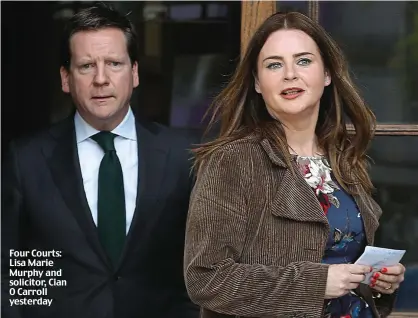  ??  ?? Four Courts: Lisa Marie Murphy and solicitor, Cian O Carroll yesterday