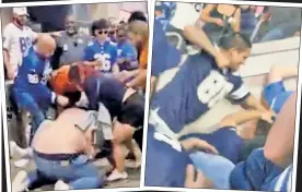  ?? Twitter/_MLFootball; @kevinwalsh­nfl ?? FISTS ARE FLYING: Videos of fights in the stands at NFL games seem to go viral on social media every week. It is time for the NFL to use some of its power to crack down on the problem.