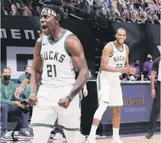  ??  ?? Jrue Holiday fue vital para que Milwaukee empatara la serie contra los Suns de Phoenix.