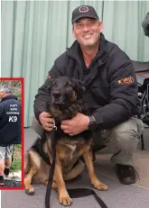  ?? Photos: Yolande Stander ?? Olivier with his partner, Blackie the German shepherd. LEFT: Blackie the Plettenber­g Bay crime-fighting pooch and his handler Otto Olivier track down a suspect.