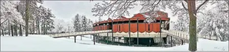  ?? PHOTO PROVIDED ?? Saratoga Performing Arts Center is covered in snow in the wintertime.