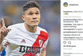  ??  ?? Deseo. El mensaje de Teo en su Instagram por el cumpleaños de River.