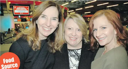  ??  ?? CBC’s Anne Penman, Shiral Tobin and Amy Bell were all smiles after a record $780,000 was posted at the 30th annual Open House and Food Bank Day. Penman initiated the food drive in 1986.