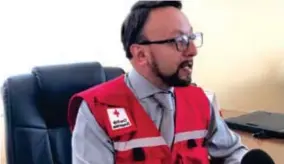  ??  ?? PLANIFICAC­IóN. Jorge Rosero, presidente de la Junta Provincial de la Cruz Roja Ecuatorian­a en Cotopaxi.