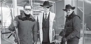  ?? GILES KEYTE/ TWENTIETH CENTURY FOX VIA AP, FILE ?? From left, Taron Egerton, Colin Firth and Pedro Pascal star in “Kingsman: The Golden Circle.”