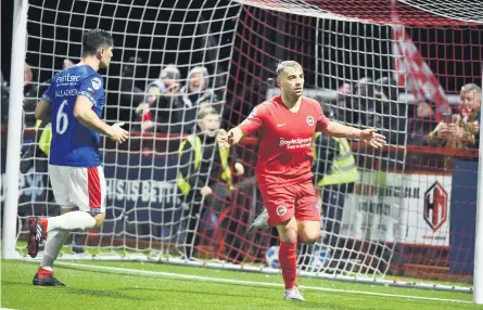  ??  ?? Class act:
David Mcdaid’s goals mean Larne are now serious contenders to be top of the class