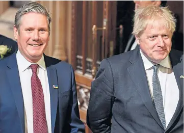  ?? ?? PRESSURE: The polling shows voters are more keen for Prime Minister Boris Johnson to resign than they are for Sir Keir Starmer to do the same.