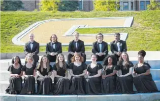  ?? CONTRIBUTE­D PHOTO ?? The University of Tennessee at Chattanoog­a’s Chamber Singers will be among area college choirs performing at the College Choral Festival on Friday night at UTC.