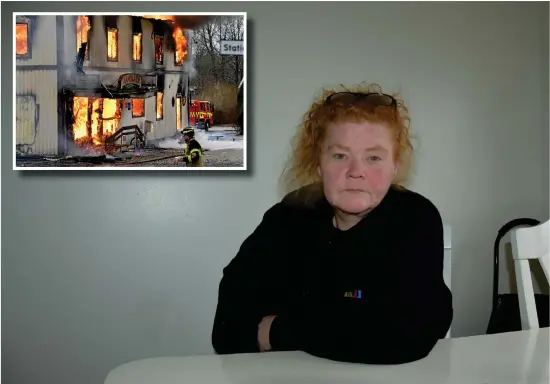  ?? BILD: MALIN FOLKESSON OCH ROGER LARSSON/ARKIV ?? Veronica Strömberg i den nya lägenheten som familjen fixade själva. Veronica befann sig i sin gamla lägenhet när branden i huset startade.