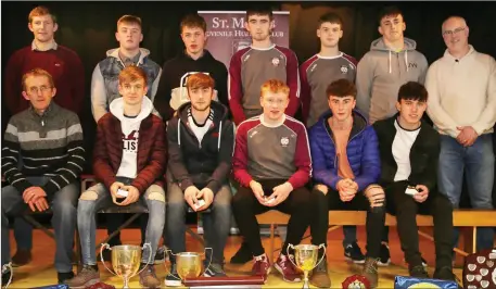  ??  ?? St Peter’s, who were the 2018 U18 Football County champions. With Paudie Murphy, Pat Buckley and Cork star Lorcán McLoughlin.