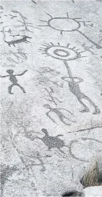  ?? RON BROWN ?? The mysteries of the etchings in Petroglyph­s Provincial Park are uncovered in an award-winning movie, “The Teaching Rocks,” produced by Ontario’s Ministry of Natural Resources.