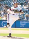  ?? JUSTIN CASTERLINE/GETTY ?? Mike Clevinger throws a pitch in the first inning against the Oakland Athletics on Sunday.