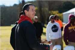  ??  ?? Oliver Costello, at the Firesticks Alliance workshop at Bundanon in NSW in 2018, where cultural burning later protected the site from the Black Summer bushfires.