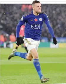  ?? GETTY IMAGES ?? Jamie Vardy, 33 anni, capocannon­iere della Premier con 19 reti