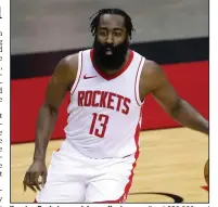  ?? (AP/Carmen Mandato) ?? Houston Rockets guard James Harden was fined $50,000 and the Rockets’ season opener was canceled Wednesday after Harden’s violation of the NBA’s covid-19 protocols left the team without the league-mandated eight players available.