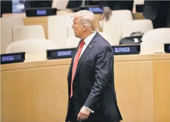  ?? SETH WENIG, AP ?? President Trump at the United Nations onMonday.