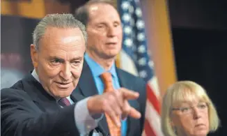  ?? AFP/ GETTY IMAGES ?? Senate Minority Leader Charles Schumer was quick to attack the GOP’s bill.