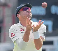  ??  ?? James Anderson catches Kraigg Brathwaite of West Indies off the bowling of Moeen Ali.