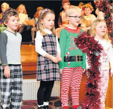  ??  ?? On song Pictured from left are Eilon Shaw, Lilly Alerdyce, Caleb Keith and Jess McCrorie