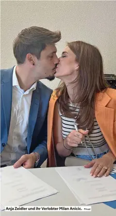  ?? Privat ?? Anja Zeidler und ihr Verlobter Milan Anicic.