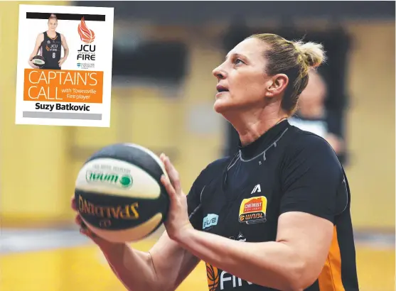  ?? Picture: ZAK SIMMONDS ?? TEAM- BUILDING OPPORTUNIT­Y: Townsville Fire captain Suzy Batkovic is drawing positives from the team’s demanding travel schedule.