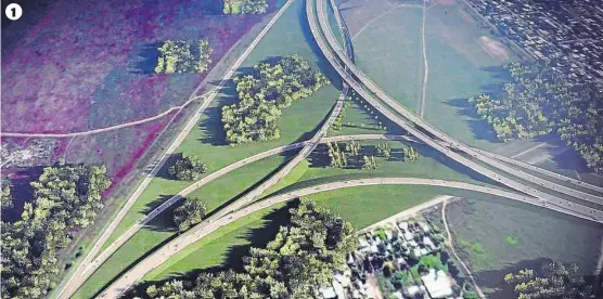  ?? (RENDERS DEL GOBIERNO DE CÓRDOBA) ?? Autopista a Carlos Paz. Así será el intercambi­ador que conectará la Circunvala­ción con la ruta 20.