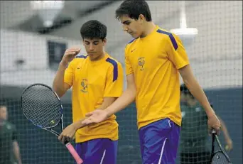  ?? Pam Panchak/Post-Gazette ?? Hampton's Ted Donegan, left, and Ben Ringeisen finished runner-up in doubles last year but could be the team to beat in this year's WPIAL Class 3A tournament.