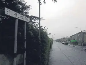  ??  ?? St Fillans Road, the scene of Saturday’s incident.