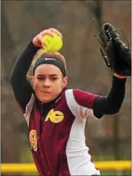  ?? BILL RUDICK — DIGITAL FIRST MEDIA ?? Rachel Butler rears back to throw a pitch for Avon Grove on Friday.