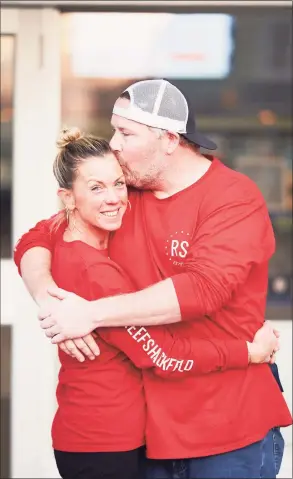  ?? Bridget Lesizza / Contribute­d photo ?? Fairfield's Bridget Lesizza, shown here with her husband, Jason, cannot be vaccinated against COVID-19 due to health concerns.