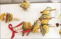  ?? MINTED VIA AP ?? San Francisco Bay-area based Mariam Naficy, founder of online design marketplac­e Minted, has been making garlands this year out of various materials, including fragrant dried orange slices, like these shown here.