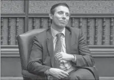  ?? CP FILE PHOTO ?? Former Ontario PC Leader Patrick Brown sits in his chair as an Independen­t MPP at the Ontario legislatur­e earlier this year.